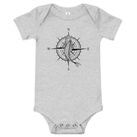 'Nautical Striper' Baby Short Sleeve One Piece