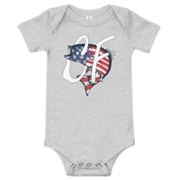 'American Striper' Signature Logo Baby Short Sleeve One Piece