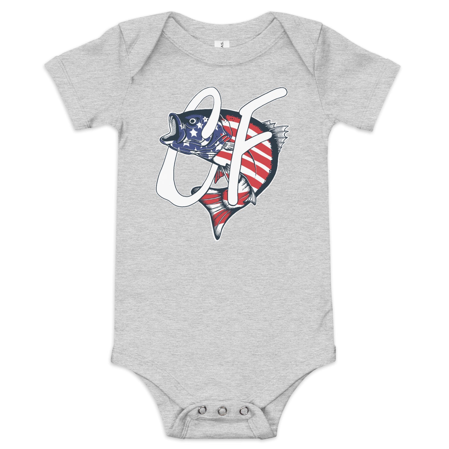 'American Striper' Signature Logo Baby Short Sleeve One Piece