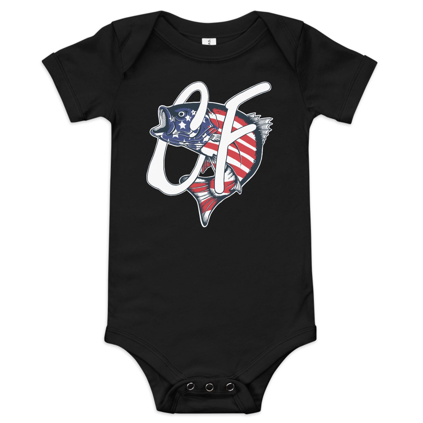 'American Striper' Signature Logo Baby Short Sleeve One Piece