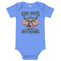 'God, Guns, Great Outdoors' Baby Short Sleeve One Piece