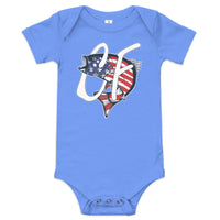 'American Striper' Signature Logo Baby Short Sleeve One Piece