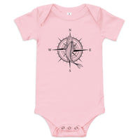 'Nautical Striper' Baby Short Sleeve One Piece