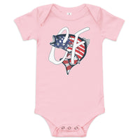 'American Striper' Signature Logo Baby Short Sleeve One Piece