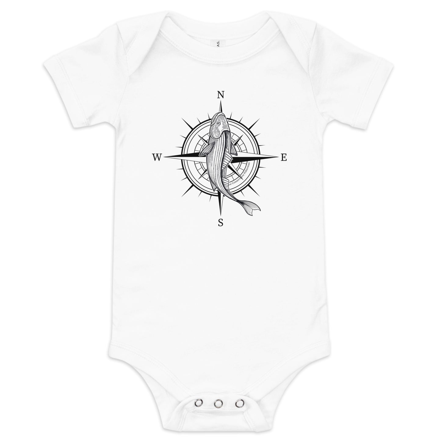 'Nautical Striper' Baby Short Sleeve One Piece