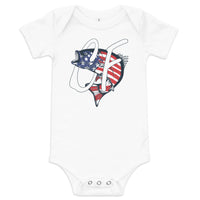 'American Striper' Signature Logo Baby Short Sleeve One Piece