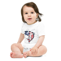 'American Striper' Signature Logo Baby Short Sleeve One Piece