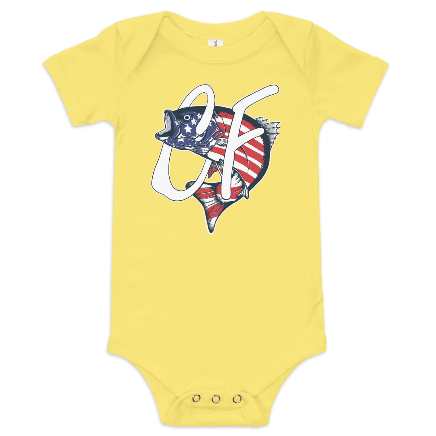 'American Striper' Signature Logo Baby Short Sleeve One Piece