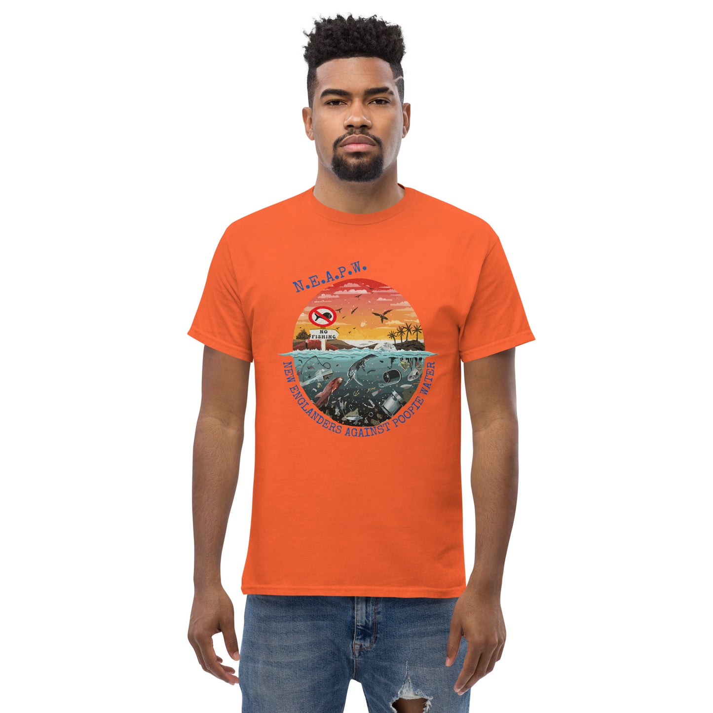 "New Englanders Against Poopie Water" Call to Action Graphic T Shirt