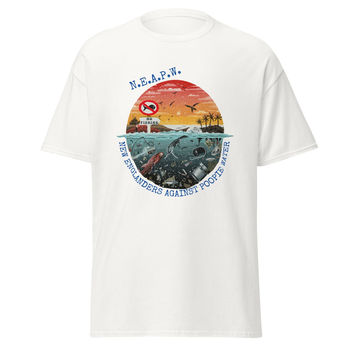 "New Englanders Against Poopie Water" Call to Action Graphic T Shirt