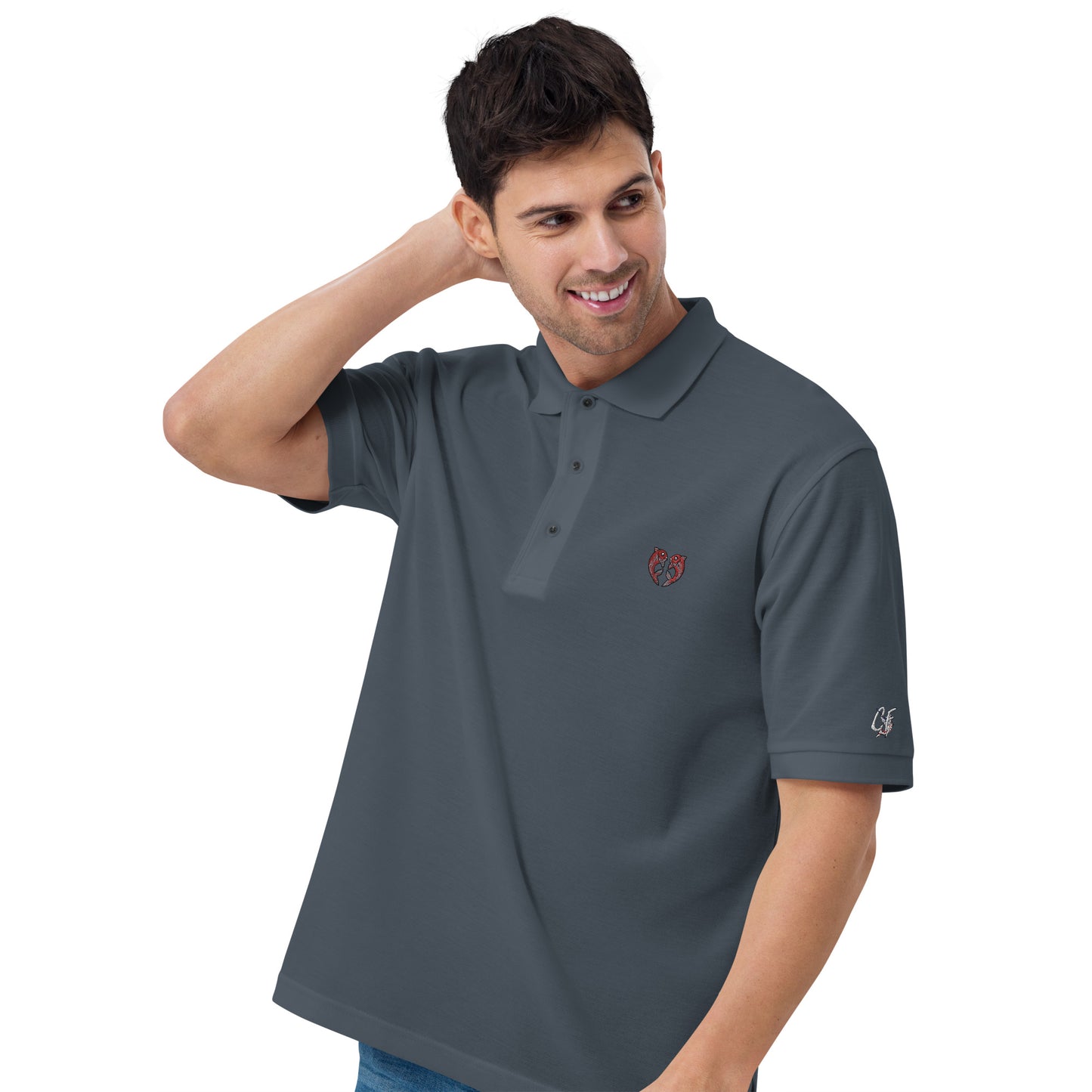'Kissing Fish' Men's Premium Polo for Valentines Day