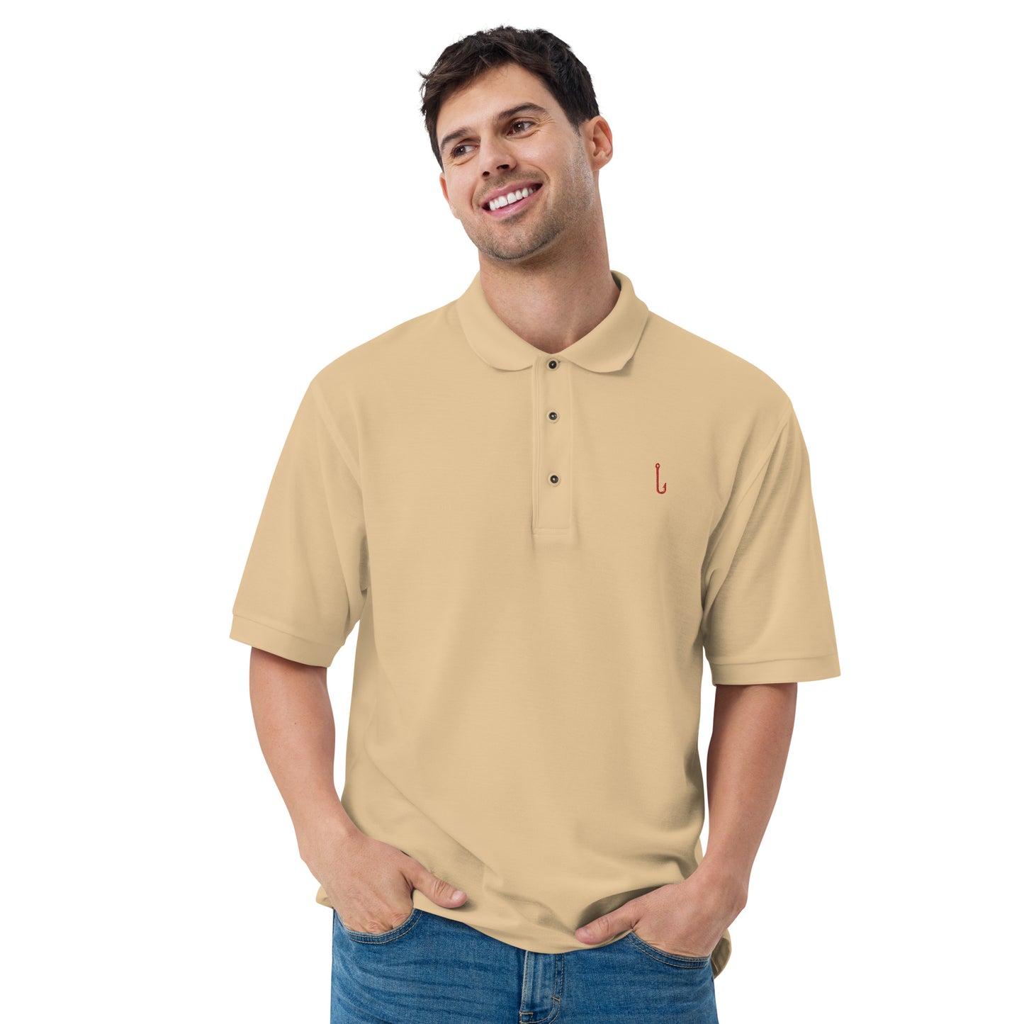 'Fishing Hook' Men's Premium Polo