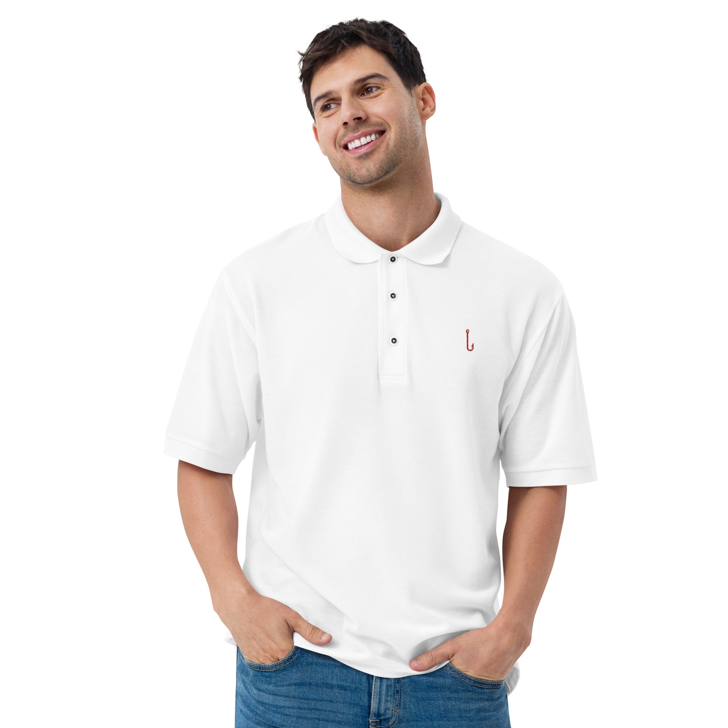 'Fishing Hook' Men's Premium Polo