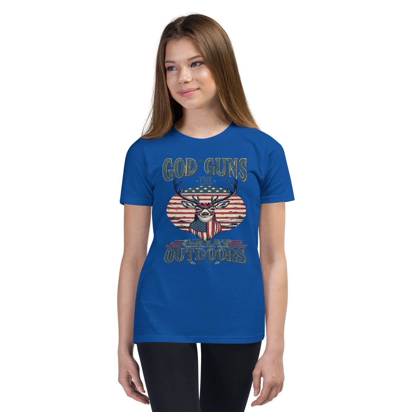 'God, Guns, and The Great Outdoors' Youth Short Sleeve T-Shirt